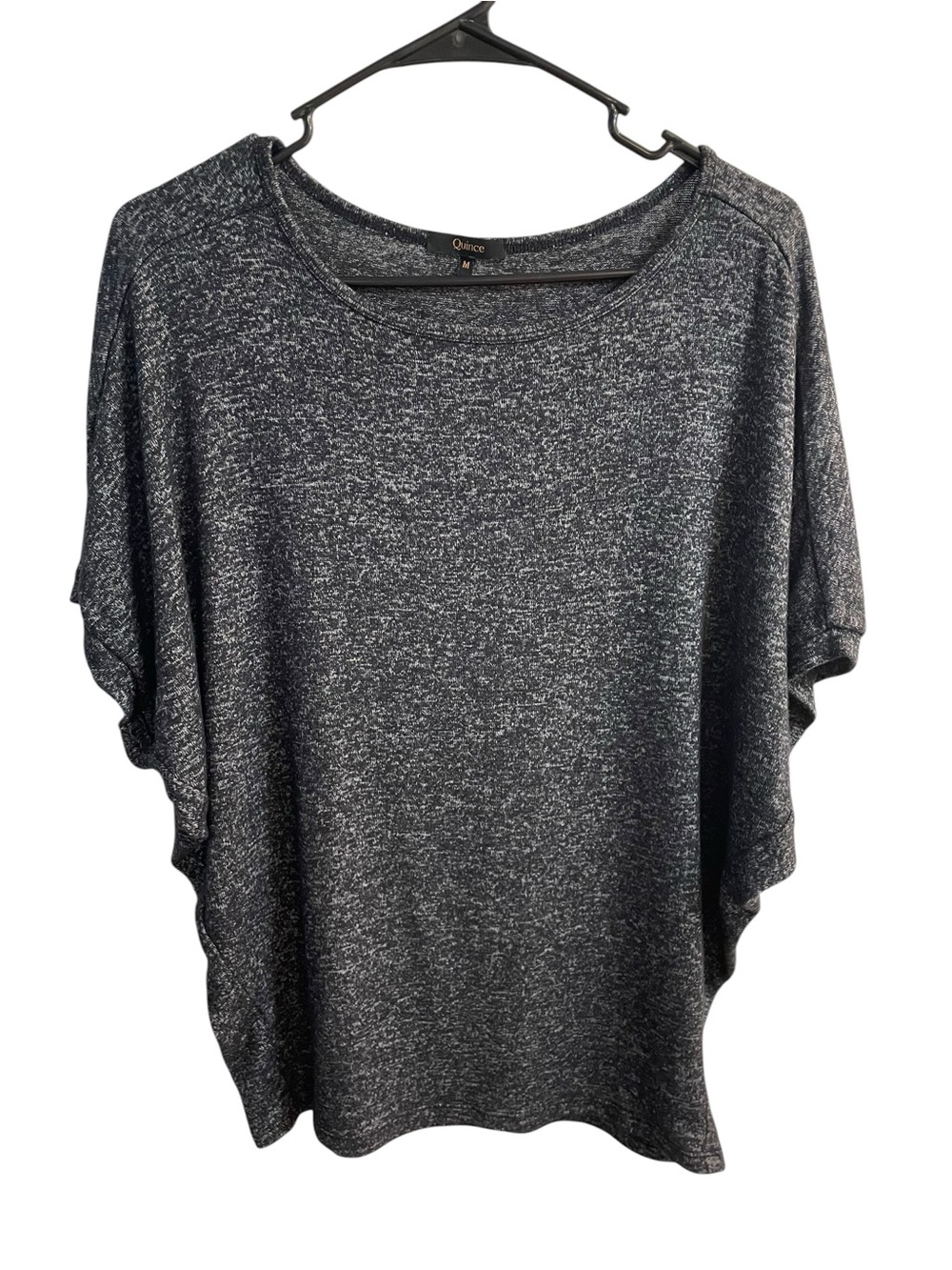 Quince Gray Oversized Knit Short Sleeve Top Medium Relaxed Lounge Tee